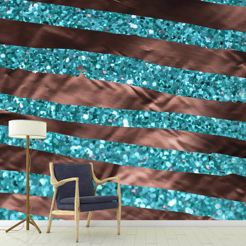 Brushstroke Print Foil Wall Mural Bright Color Contemporary Wall Decor for Bedroom