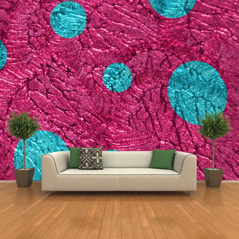 Dotted Foil Wall Covering Mural Bright Color Modern Style Wall Decoration for Home