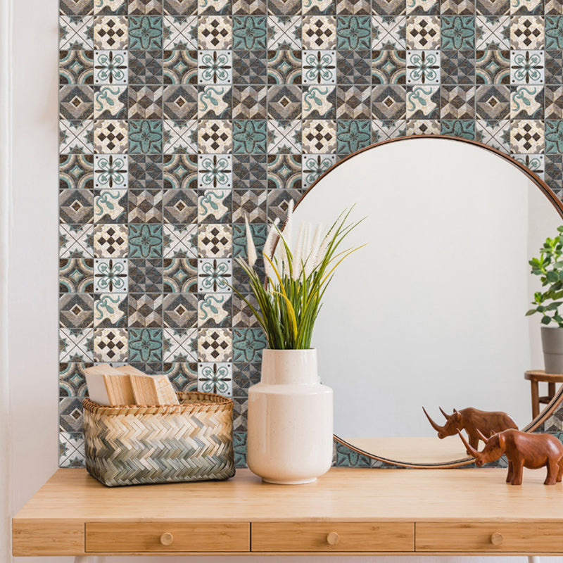 Abstract Pattern Brick Peel Wallpapers 10 Pieces Vintage Smooth Wall Decor in Grey