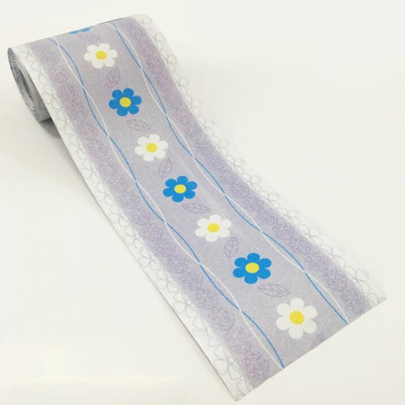 Purple Flower Print Wallpaper Border 2 Pcs Peel and Paste Wall Covering for Child Bedroom