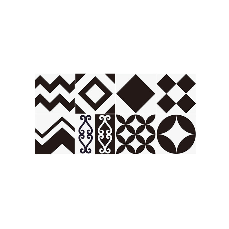 Black Modern Peel Wallpaper Panels 8' L x 8" W Geometry Pattern Wall Art for Kitchen