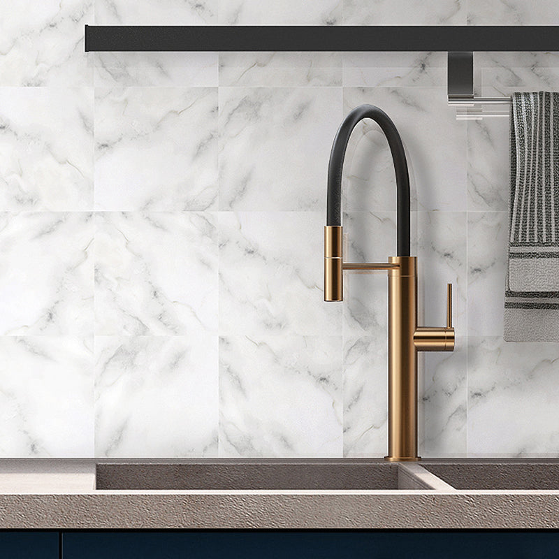 Contemporary Faux Marble Wallpaper Panels PVC Stick On White Wall Decor for Home