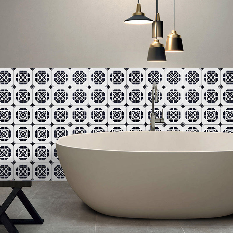 Black Geometric Wallpaper Panel Set Pick Up Sticks Contemporary Bathroom Wall Art