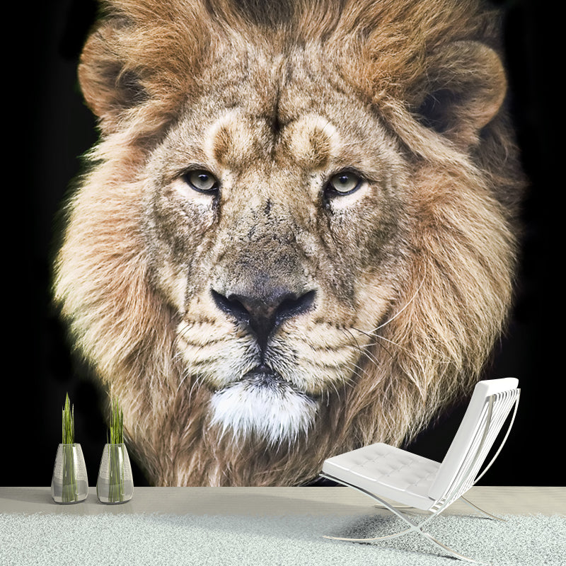 Moisture Resistant Lion Head Mural Personalized Modern Wall Decor for Living Room