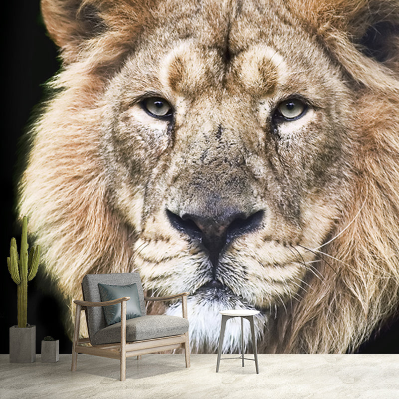 Moisture Resistant Lion Head Mural Personalized Modern Wall Decor for Living Room