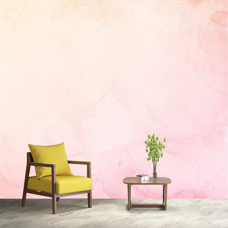 Pink Ombre Print Wall Mural Stain Resistant Wall Decoration for Bedroom, Made to Measure