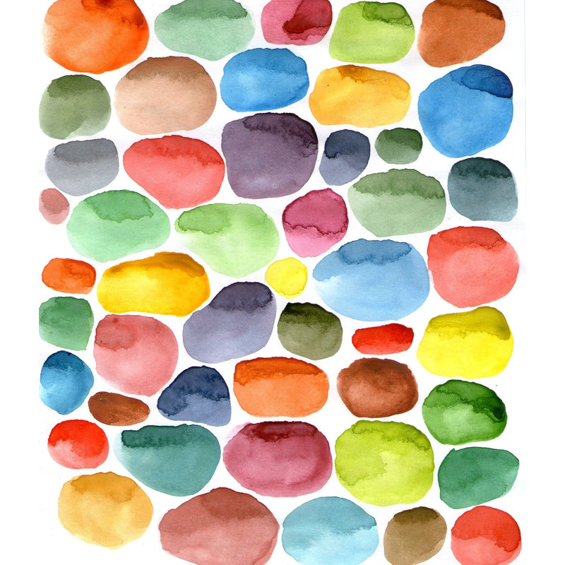 Full Size Swatches Wallpaper Mural Artistic Pretty Watercolor Wall Decor in Green