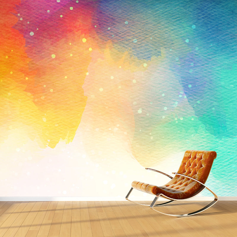 Whole Starry Watercolor Mural for Corridor Abstract Wall Art in Blue, Waterproofing