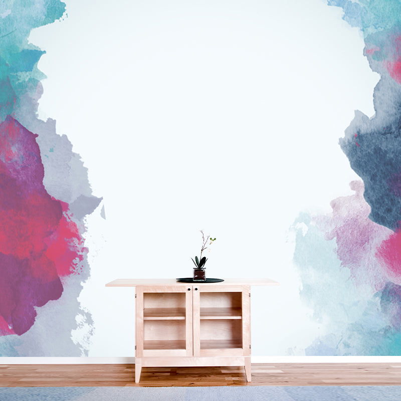 Pintura de bordes enteros, Mural de acuarela, decoración de pared de salón moderna impermeable