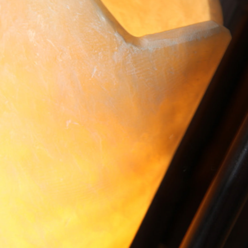 Zylinder Veranda Schankleichter Vintage Marmor Bronze Wandlampe für Balkon mit Rechteck -Rückplatte