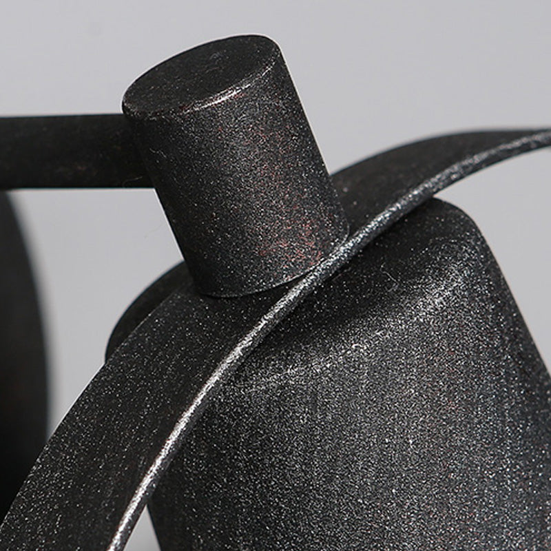 Metall antike schwarze Leuchten leichte Trommel/Trompetenschatten 1-Licht Retro Rustikale Wandlampenvorrichtung