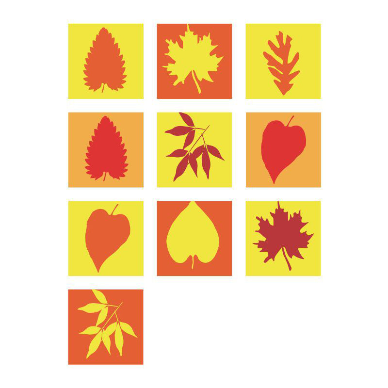 Rustic Botanix Leaf Wallpaper Panels Red-Yellow Easy Peel off Wall Decor for Kitchen