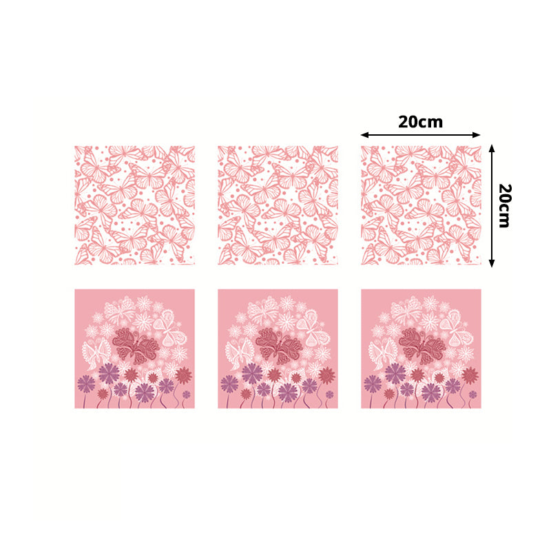 Pink Butterfly Wallpaper Panel Set Self-Stick Country Style Bedroom Wall Decoration