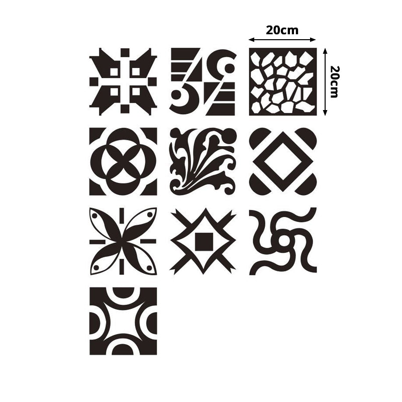 Modern Floral Patterned Wallpaper Panels Black-White Geometry Self Sticking Wall Art