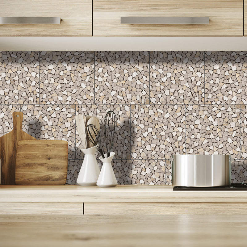 Modern Gravel Stick Wallpaper Panel Set for Kitchen 3.4-sq ft Wall Decor in Pastel Color