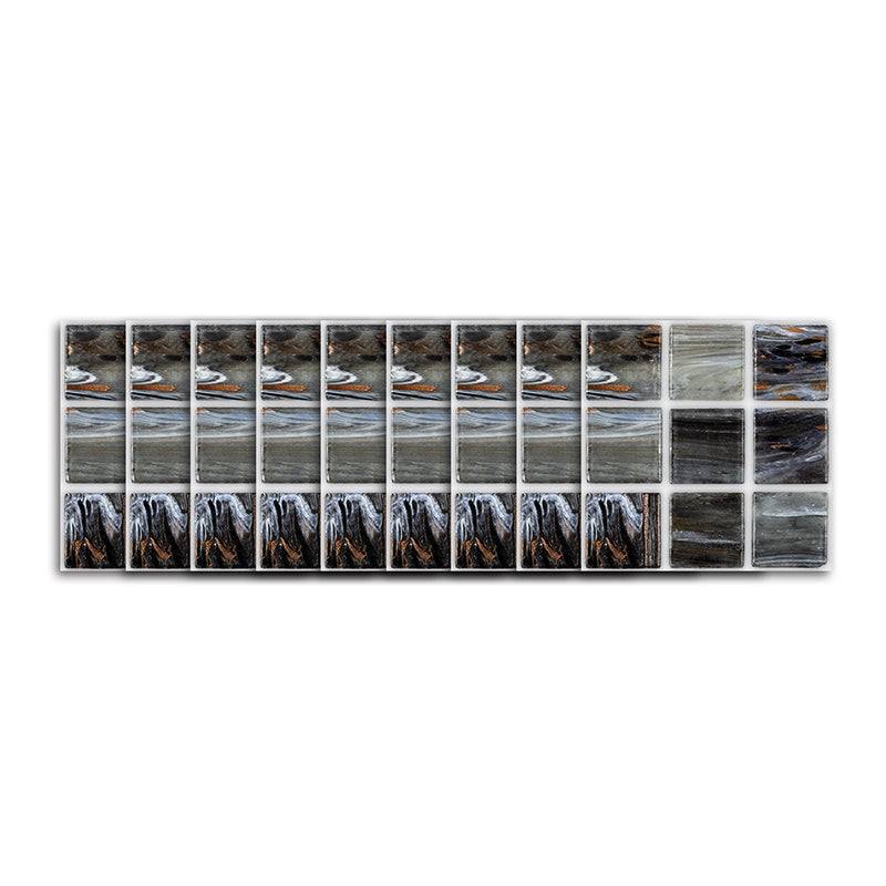 Marble Mosaic Tile Wallpaper Panels Modern Peel off Bathroom Wall Art, 4' x 4 (54 Pcs)