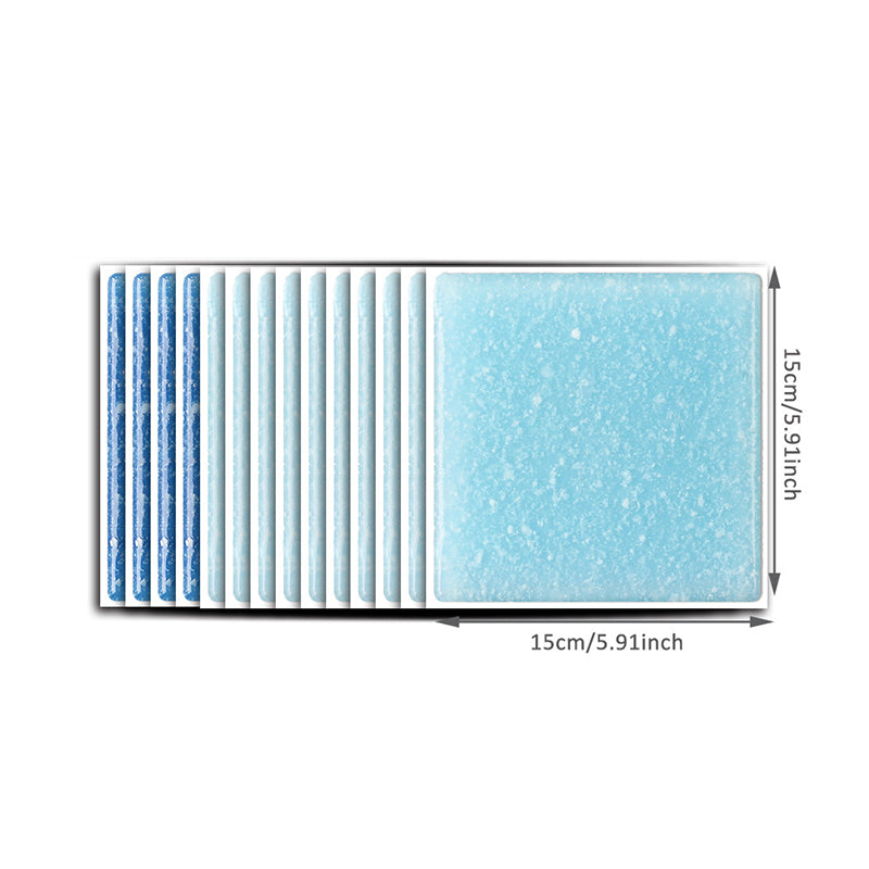 Boho Spots Adhesive Wallpaper Panels 50 Pieces Blue Living Room Wall Decor, 12.2-sq ft
