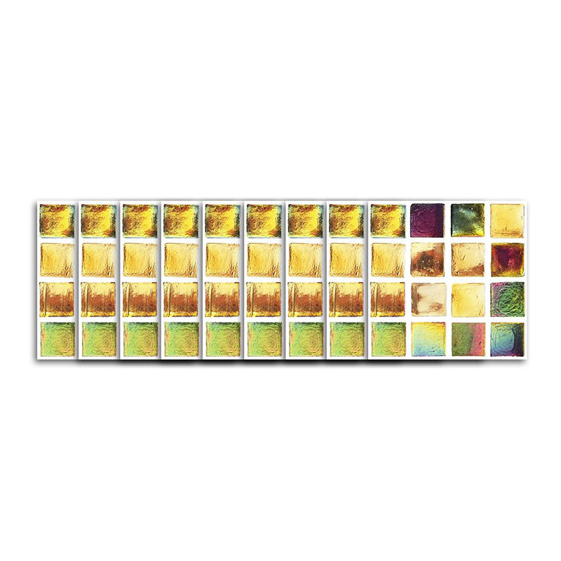 Foil Look Mosaic Tile Wallpapers Bohemian Smooth Adhesive Wall Art in Yellow (54 Pieces)