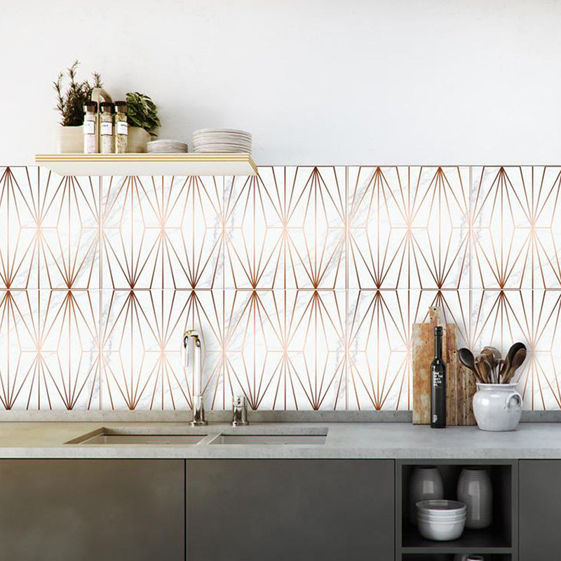 Minimalist Diamond Wallpaper Panels Coffee Kitchen Stick On Wall Decoration, 8' x 8"