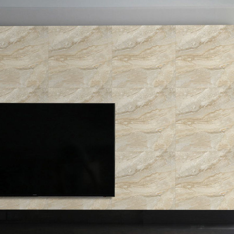 Brown Marble Wallpaper Panel Set Stick On Minimalist Dining Room Wall Art, 12' x 12"