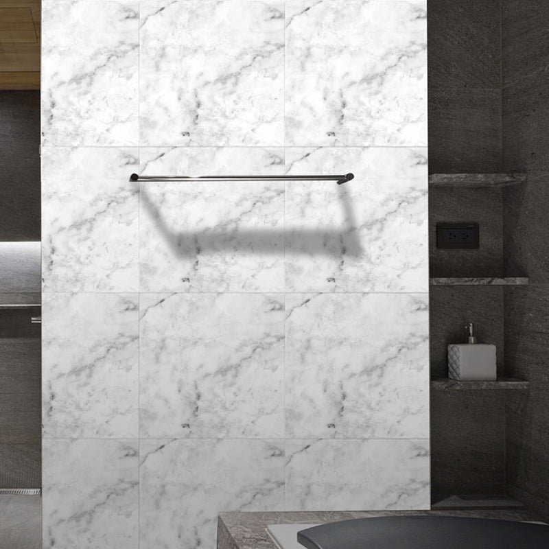 Adhesive Marble Wallpaper Panels Contemporary PVC Wall Art for Bedroom, 12' L x 12" W