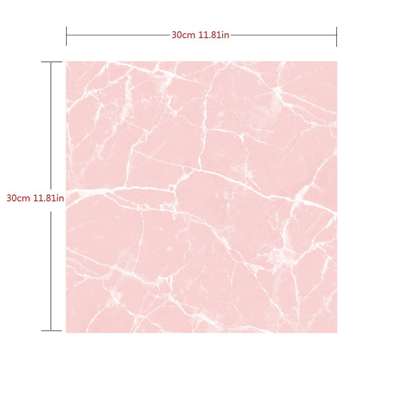 Pink Marble Look Wallpaper Panels Peel and Paste Modernist Bedroom Wall Covering