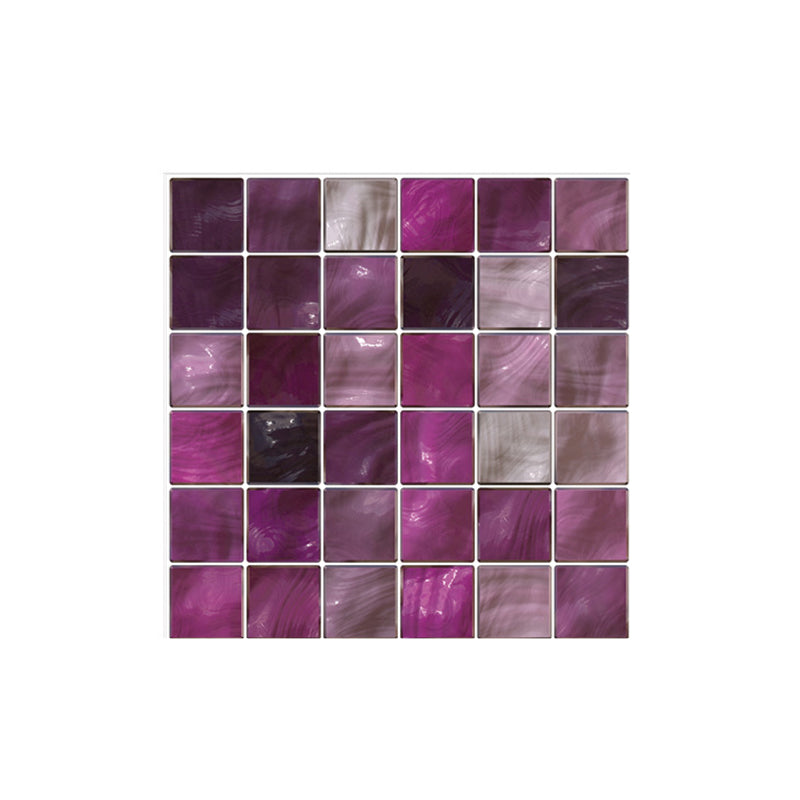 Bohemian Mosaic Tiles Peel Wallpapers for Bathroom 20 Pcs 8.6-sq ft Wall Decor in Purple