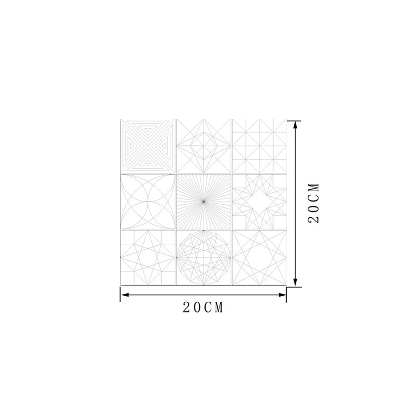 White Geometric Shapes Wallpaper Panel 18 Pieces Easy Peel off Wall Decor for Bathroom