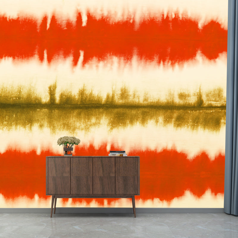 Tie Dye Belt Drawing Mural Artistry Water-Proof Bedroom Wall Covering, Made to Measure