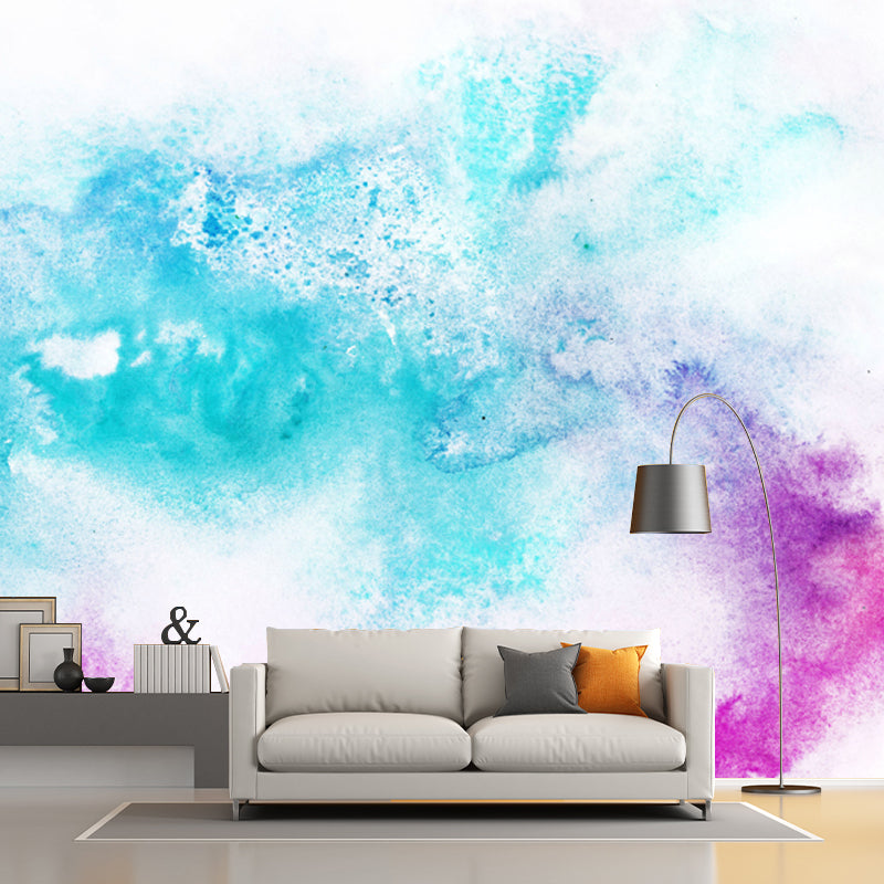 Blue Artistry Wallpaper Mural Whole Tie Dye Wall Decor for Bedroom, Customized Size