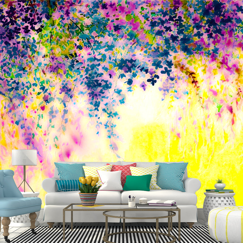 Beautiful Wisteria Painting Mural Decal for Bedroom Watercolor Wall Art, Custom Made
