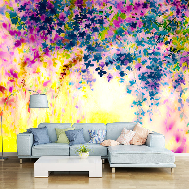 Beautiful Wisteria Painting Mural Decal for Bedroom Watercolor Wall Art, Custom Made