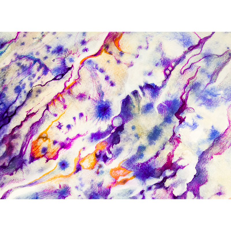 Artistry Ikat Wall Paper Mural Purple Living Room Wall Covering, Customized Size