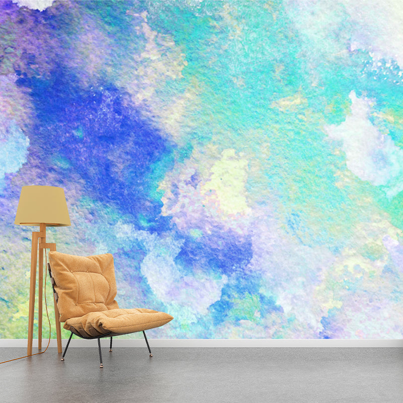 Illustration Tie Dye Wall Mural Full-Size Wall Art for Bedroom, Personalized Size, Green