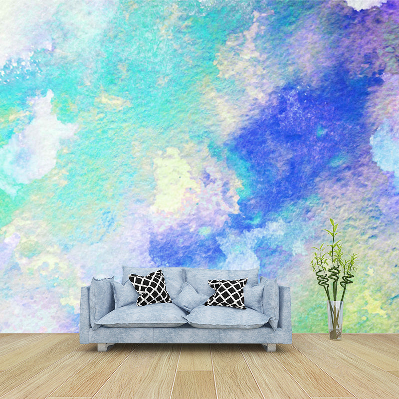 Illustration Tie Dye Wall Mural Full-Size Wall Art for Bedroom, Personalized Size, Green