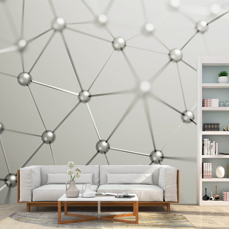 Stain-Proof Molecular Structure Mural Custom Size 3D Wall Covering for Accent Wall