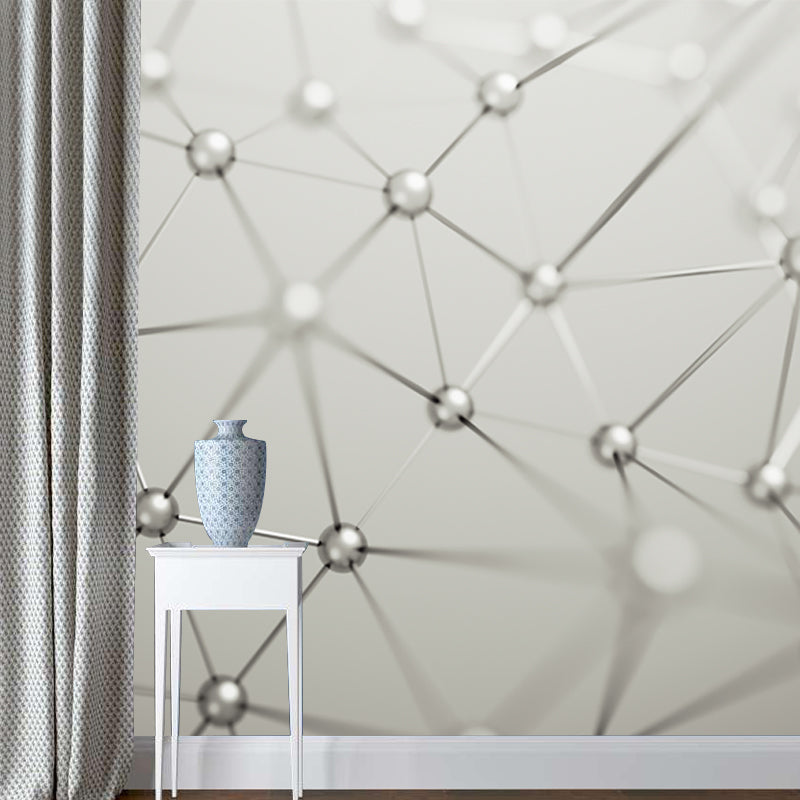 Stain-Proof Molecular Structure Mural Custom Size 3D Wall Covering for Accent Wall