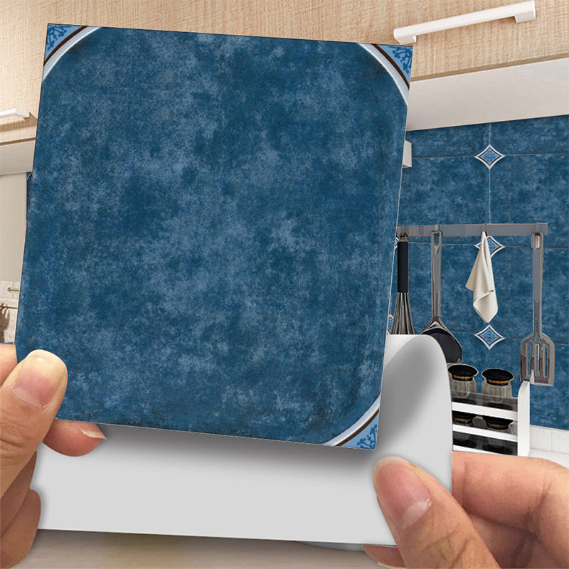 Solid Color Square Tile Wallpaper Panels Removable Vintage Bathroom Wall Art, 20 Pieces
