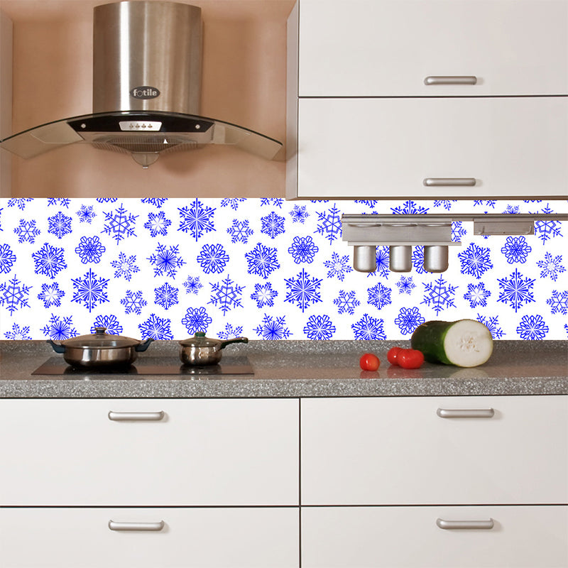 Self Sticking Snowflake Wallpaper Panels 18 Pcs Contemporary PVC Wall Art, 8' L x 8" W