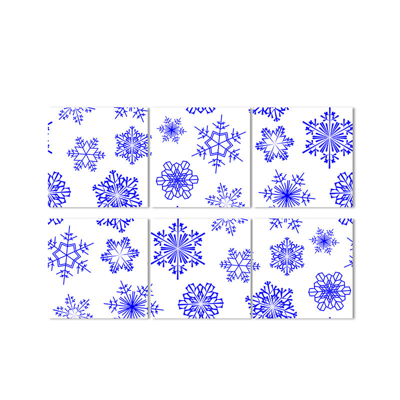 Self Sticking Snowflake Wallpaper Panels 18 Pcs Contemporary PVC Wall Art, 8' L x 8" W