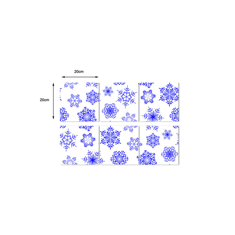 Self Sticking Snowflake Wallpaper Panels 18 Pcs Contemporary PVC Wall Art, 8' L x 8" W