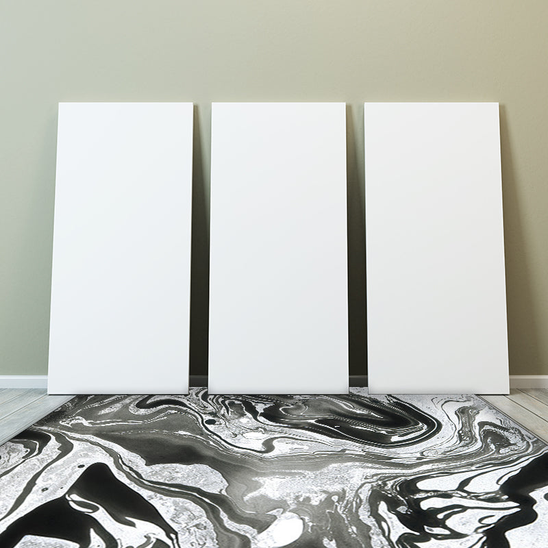 Modern Living Room Rug in Black and White Abstract Twisted Lines Pattern Rug Polyester Washable Area Rug