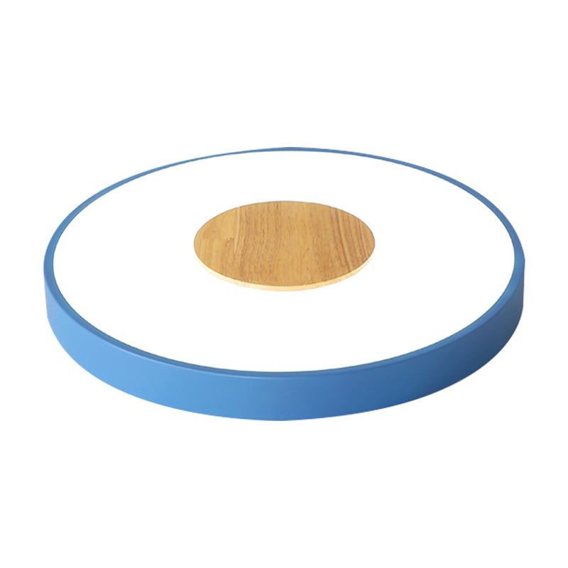 Rosa/Blau/Grün Runde Unterputz Deckenleuchte Nordic Metall Integrierte LED Deckenbefestigung für Schlafzimmer, 12"/16"/19.5" Dia