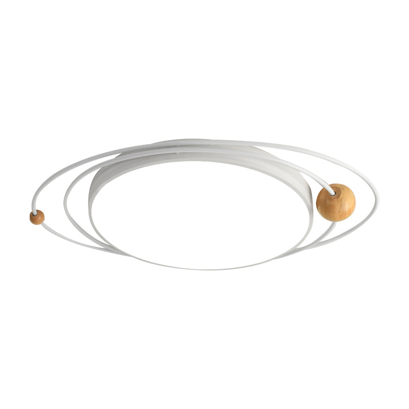 Luz empotrada redonda de 21"/26"/31" de diámetro con diseño de órbita Metal nórdico Gris/Blanco/Verde Montaje empotrado en techo LED para dormitorio en cálido/Blanco/Neutro