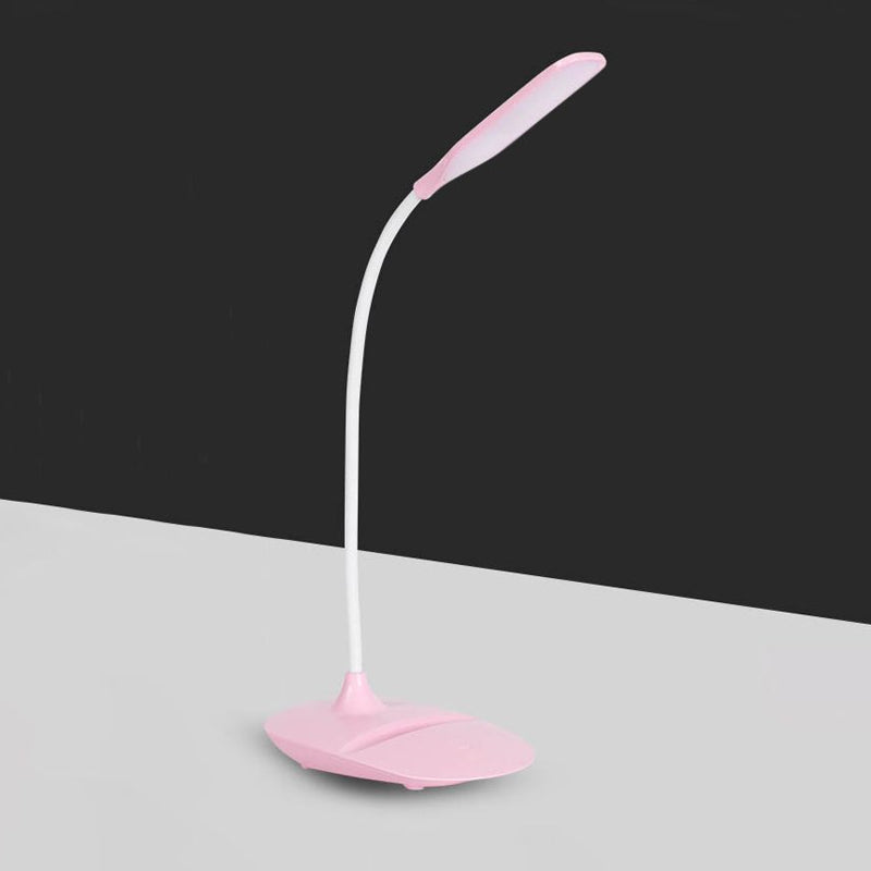 Blue/Pink/White LED Desk Lamp Contemporary Style Plastic Table Lamp for Bedside Study