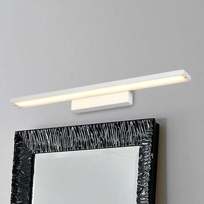 Black/White Slim Vanity Lamp with Rectangular Shade Simplistic 16"/23.5" W LED Acrylic Wall Light Fixture over Mirror