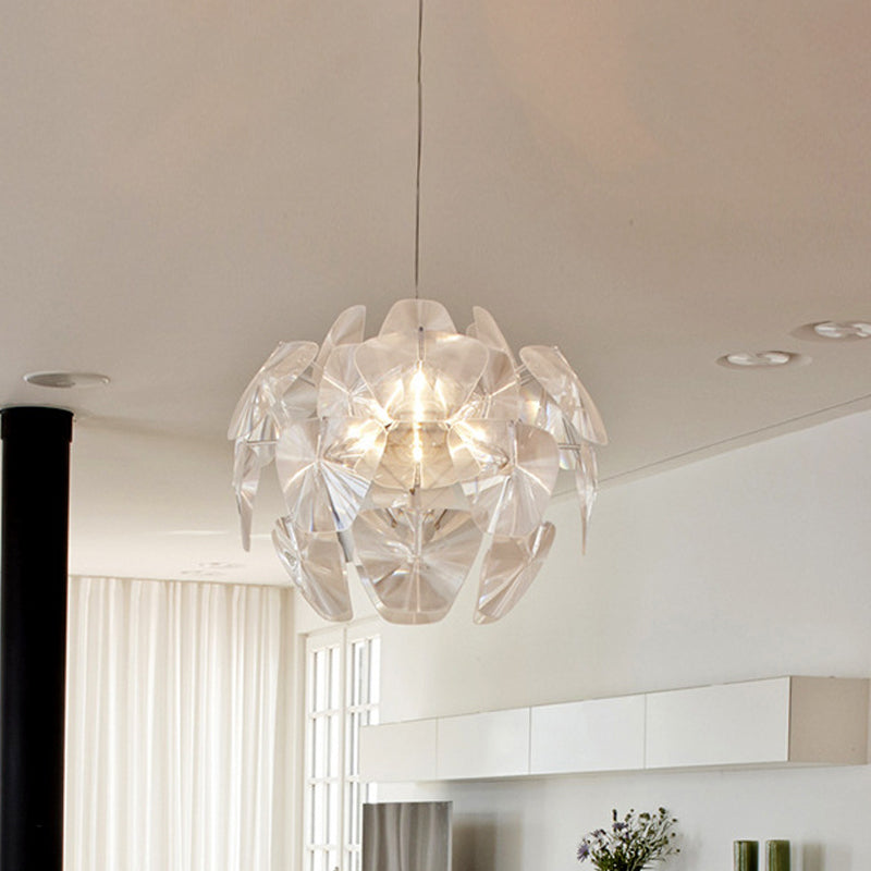 Globe Acrylic Pendant Lighting Fixture Modern 24"/28.5"/43" Wide 1 Light Clear Ceiling Suspension Lamp