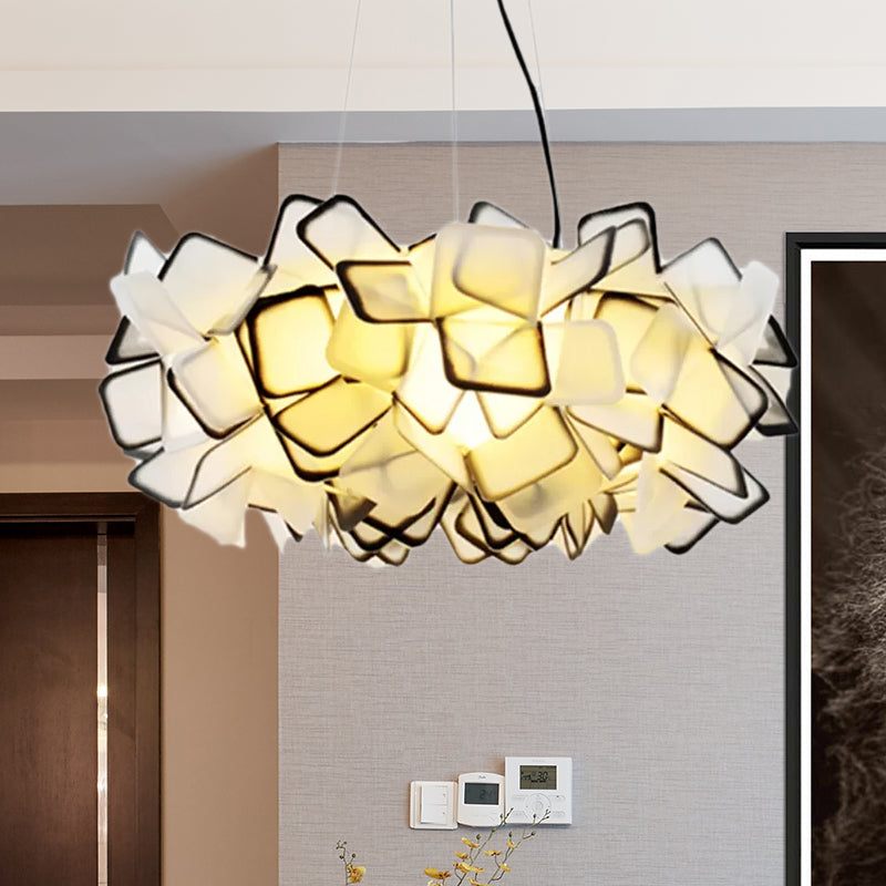 Braun/Blau/Lila Blüte Drop Anhänger zeitgemäß 21 "/27,5" breite 1-Licht-Acryldecklampe für Wohnzimmer