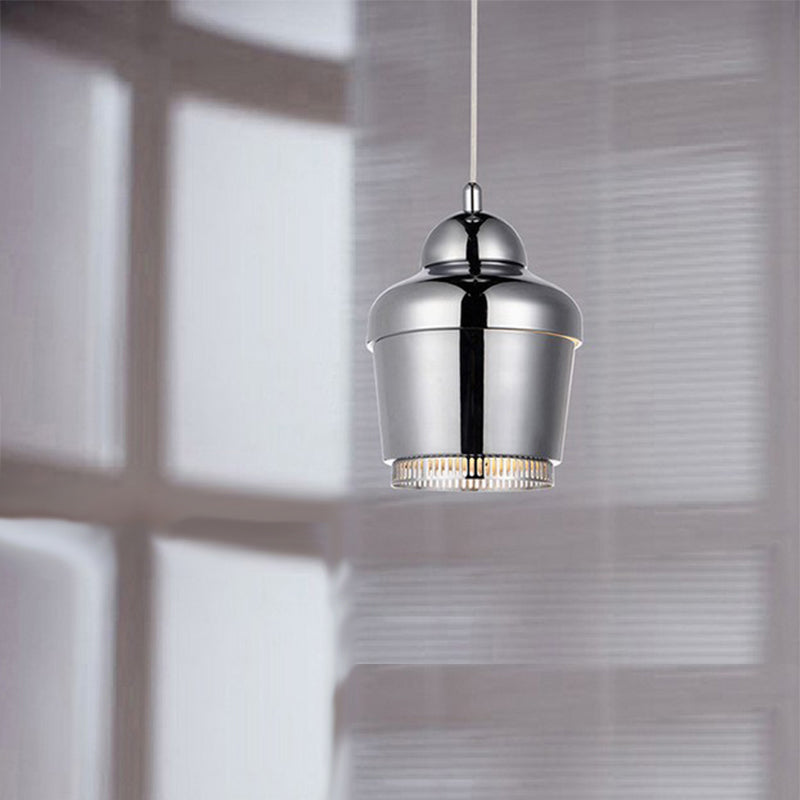 Luz de techo colgante de frasco negro/blanco/cromo moderno 1 luz colgante colgante de hierro ligero