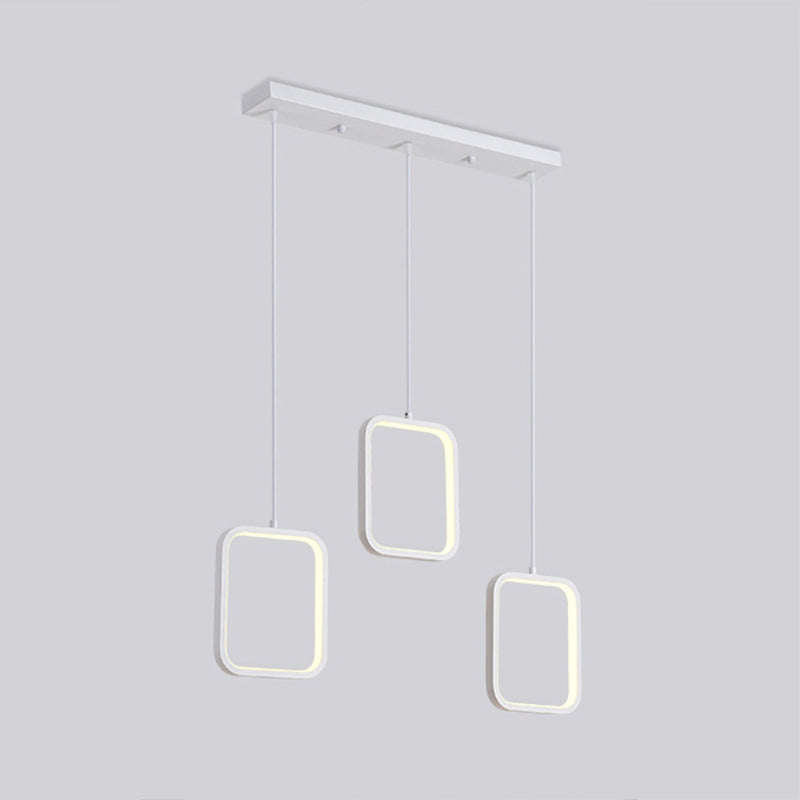 Schwarz/Weiß -Quadrat -Drop -Anhänger zeitgenössischer LED -Acryldeckelbeleuchtung in warmem/weißem Licht
